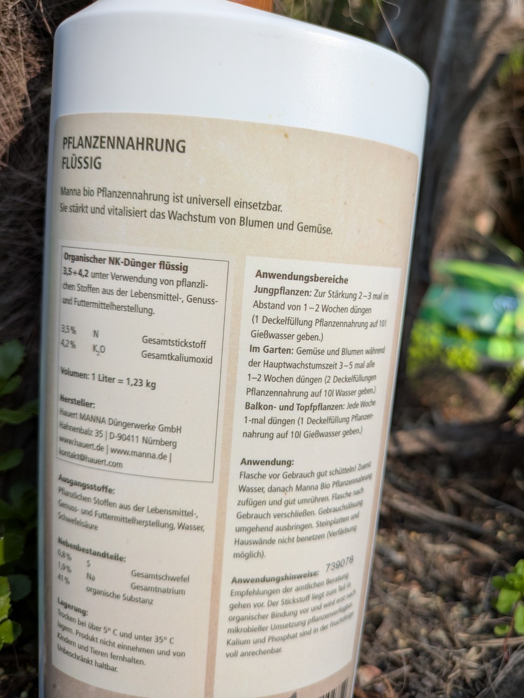Bio Pflanzennahrung, Flüssigdünger