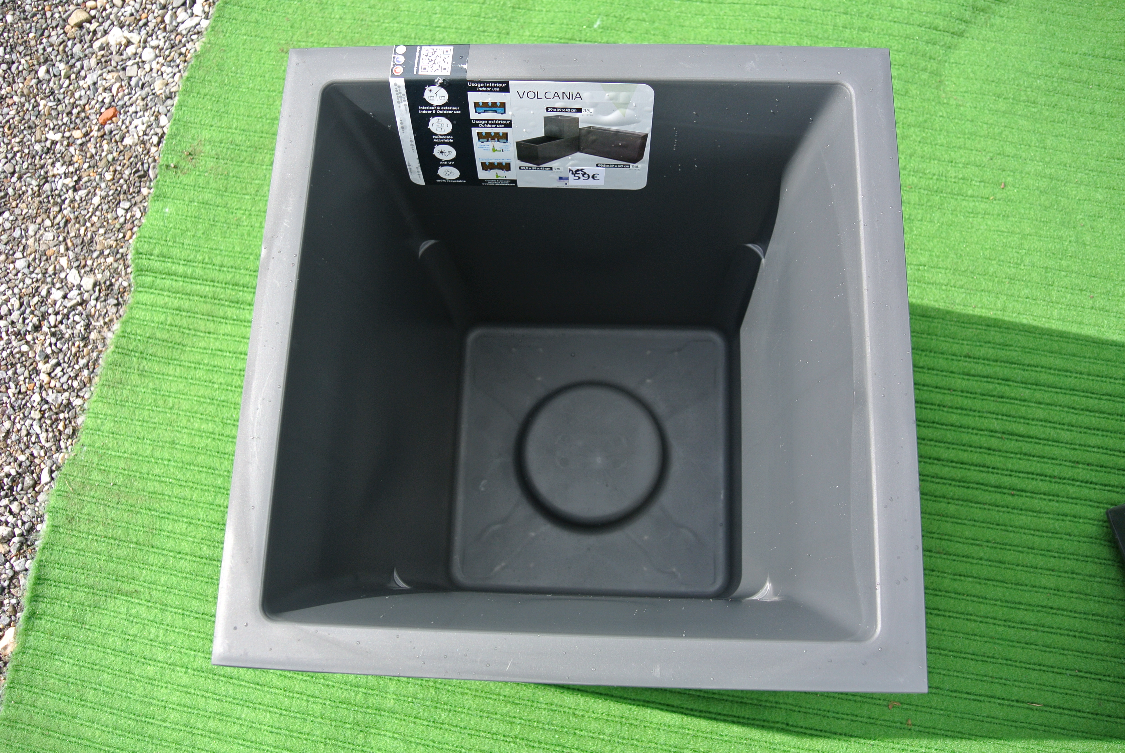 Kubi-39x39x43-4 Pflanztrog in Steinoptik