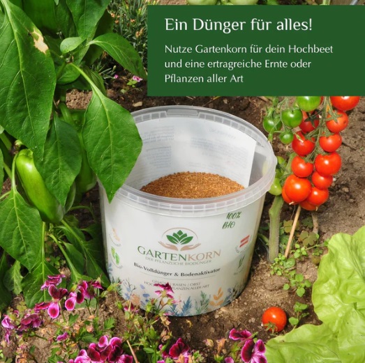 Gartenkorn-Produkte3 Gartenkorn Bio-Dünger und Bodenaktivator