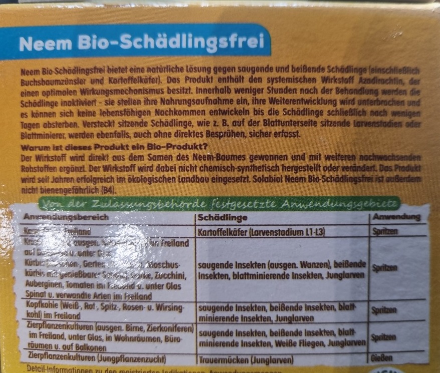 Biologischer Pflanzenschutz NEEM