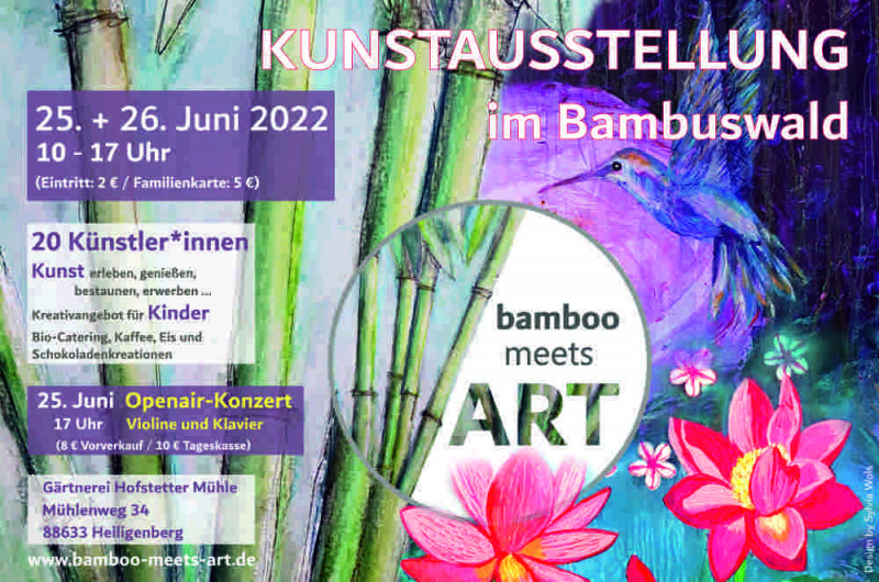 Kunstausstellung im Bambuswald am 25. und 26. Juni 2022